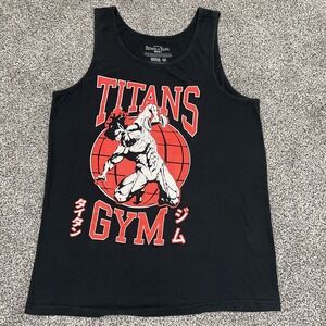 ATTACK‎ ON TITAN Shirt Mens Medium Titans Gym Tank Top Work Out Eren AOT Black
